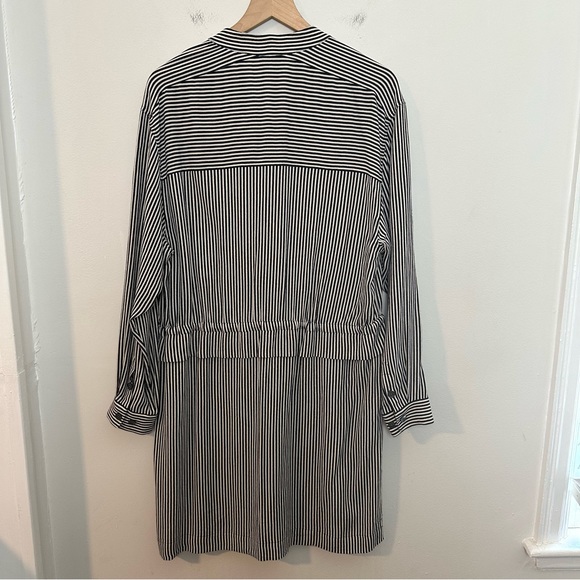 EQUIPMENT FEMME- Lizza Striped Drawstring Shirt Dress Long Sleeve Career Party - Picture 4 of 7